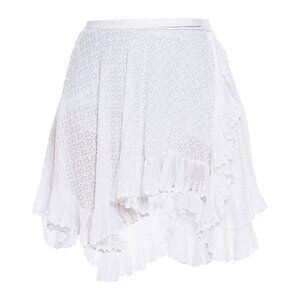 ISABEL MARANT Mini Skirt Zanna Ruffled Broderie Anglaise Cotton Wrap